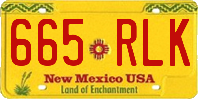 NM license plate 665RLK
