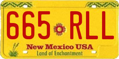 NM license plate 665RLL