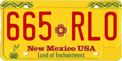 NM license plate 665RLO