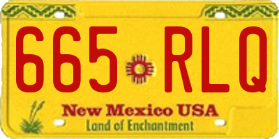 NM license plate 665RLQ