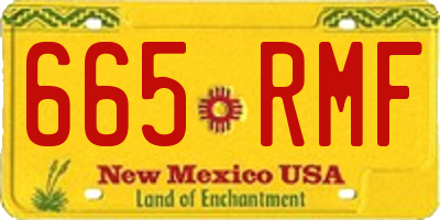NM license plate 665RMF