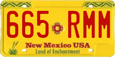 NM license plate 665RMM