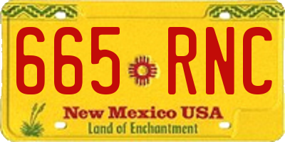 NM license plate 665RNC