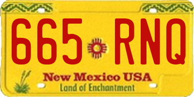 NM license plate 665RNQ