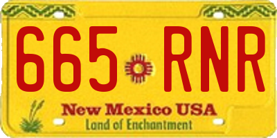 NM license plate 665RNR