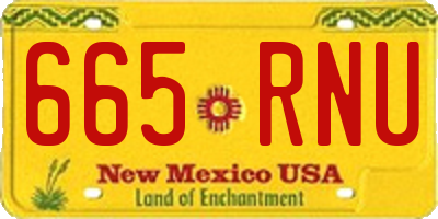 NM license plate 665RNU
