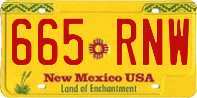 NM license plate 665RNW