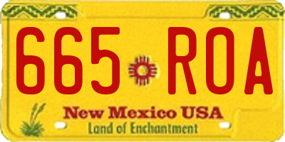 NM license plate 665ROA