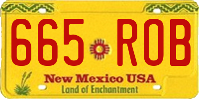 NM license plate 665ROB