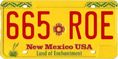 NM license plate 665ROE
