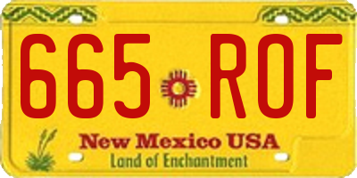 NM license plate 665ROF