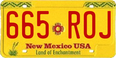 NM license plate 665ROJ