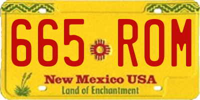 NM license plate 665ROM