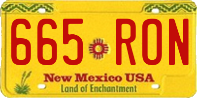 NM license plate 665RON