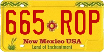 NM license plate 665ROP