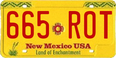 NM license plate 665ROT