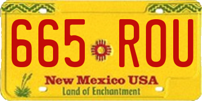 NM license plate 665ROU