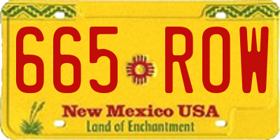 NM license plate 665ROW