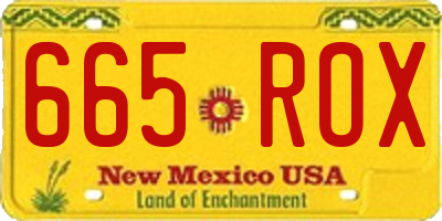 NM license plate 665ROX