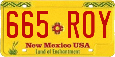 NM license plate 665ROY