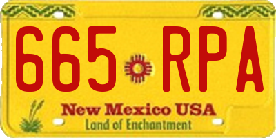 NM license plate 665RPA