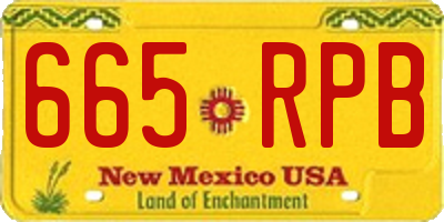 NM license plate 665RPB