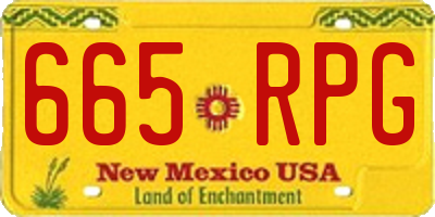 NM license plate 665RPG