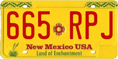 NM license plate 665RPJ
