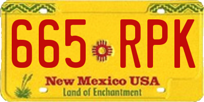 NM license plate 665RPK