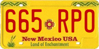NM license plate 665RPO
