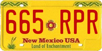 NM license plate 665RPR