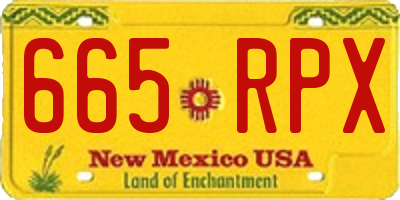 NM license plate 665RPX
