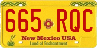 NM license plate 665RQC