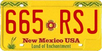 NM license plate 665RSJ