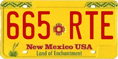 NM license plate 665RTE
