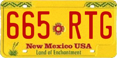 NM license plate 665RTG