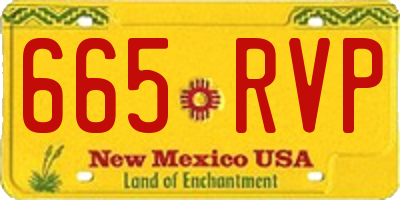 NM license plate 665RVP