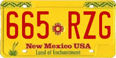 NM license plate 665RZG