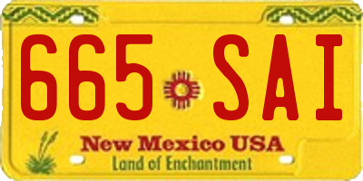 NM license plate 665SAI