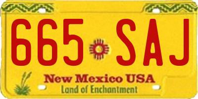 NM license plate 665SAJ
