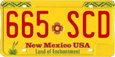 NM license plate 665SCD