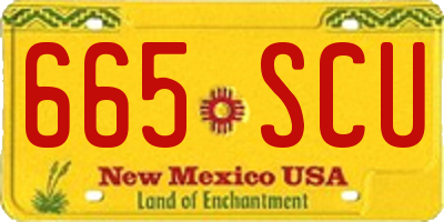 NM license plate 665SCU