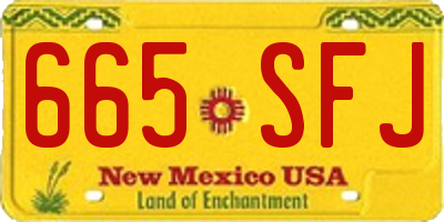 NM license plate 665SFJ