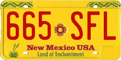 NM license plate 665SFL