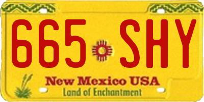 NM license plate 665SHY
