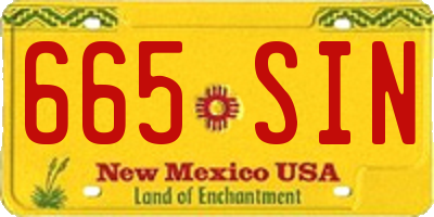NM license plate 665SIN
