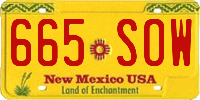 NM license plate 665SOW