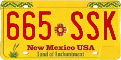 NM license plate 665SSK