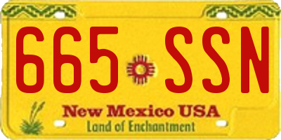 NM license plate 665SSN