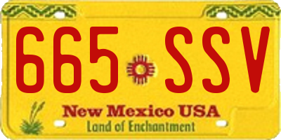NM license plate 665SSV